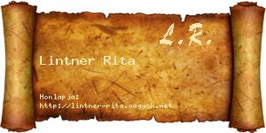 Lintner Rita névjegykártya