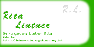 rita lintner business card